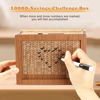Money Saving Box for Kids & Adults, Coin Box, Savings Box, Piggy Bank, Smart Money Box, Wooden Coin Box, Money Saver, Piggy Bank with Numbers, Target 100000 Rupees Savings Box