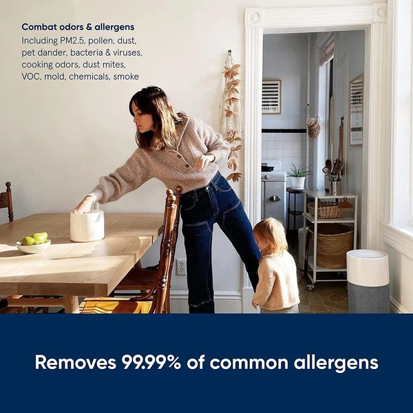 Blueair Air Purifier-Blue 3410 Cleans Upto 1862 sqft, 425m³/h CADR, Air Quality Indicator, HEPASilent Technology Removes 99.97% Pollen, Dust, Mould, Bacteria, Viruses, VOCs, Odours,1+1 Years Warrany