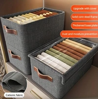 26l Storage Organizer Box with Lid Handles Foldable Metal