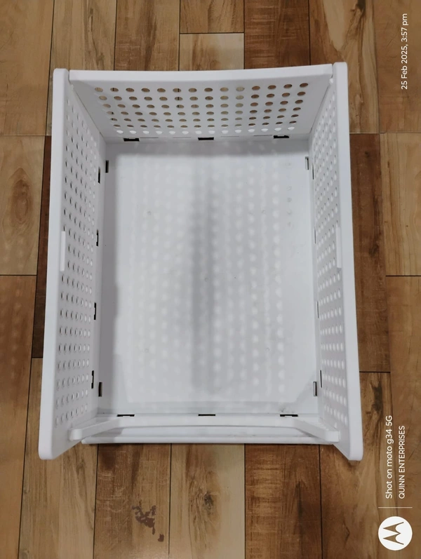 1 pc Stackable and Foldable Plastic Wardrobe Drawer Organizer for Clothes Storage for Cupboard and Almirah