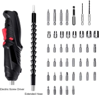 Metal Electric Screwdriver with 47 pcs Screwdriver Bit Set, Front LED Light, Flexible Shaft, Carrying Case, for Household - [Black-Pack of 1]