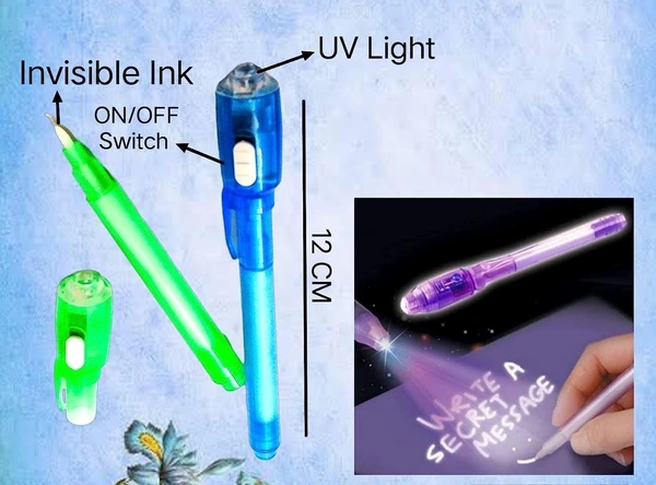  Invisible Magic Pen For Kids With Uv Light Invisible Ink Magic Pen - Birthday Return Gifts For Kids - Multicolour