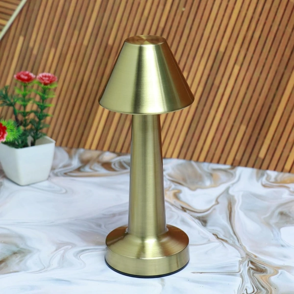 Touch Table Lamp, Metal Golden Finish, Bedroom Side Desk Light