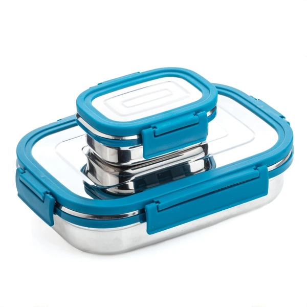 Stainless Steel Lunch Box | Tiffin Box for School & Work | Airtight Leak-Proof Lunch Box for Office | 1000 ml (Sea Green)