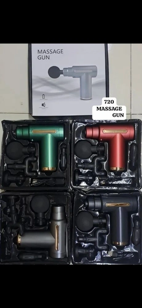 Portable Massage Gun for Pain Relief, Unisex Deep Tissue Massage Gun, Muscle Relaxing Body Massage Machine for Home, Handheld 6 Speed with 4 Heads (BLACK) - BIG BOX