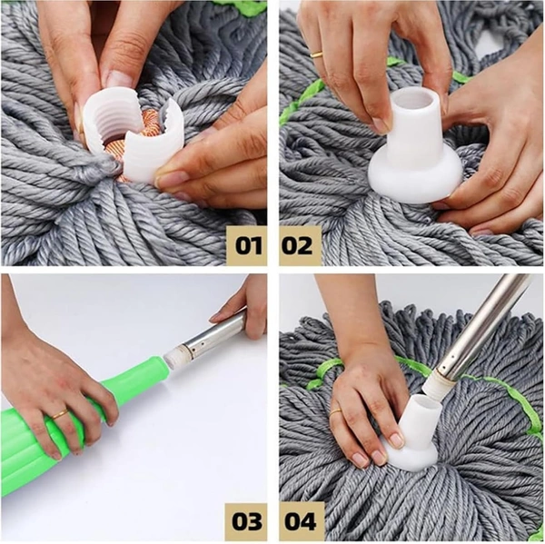  2 in 1 Dehydrated Bottle Mop, Self-Wringing Twist Mops for Floor Cleaning, 360 Degree Spin Round Wall Cleaning Mop, Microfiber Ecloth Mop Wet and Dry for Bathroom Floor Wall Bed