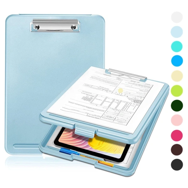 A4 Clip Pad/Clipboard with Storage Case for Paper and Document Storage