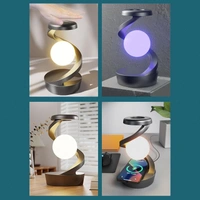 Suspended Rotating Light Ball Lamp with Mobile Phone Wireless Charging Function, Desktop Creative Levitating Night Light, Bedroom Bedside Atmosphere Light