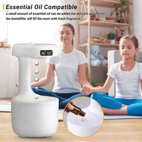 The Floating water machine, or anti-gravity humidifier 2024 Upgrade Cool Mist Desktop with LED Clock Display, Auto Shutdown Power-Off. 800 ml