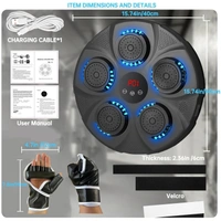 Electronic Music Boxing Machine，Boxing Training Punching Equipment, Wall Mounted Boxing Machine, Smart Boxing Target Workout Machine - Black
