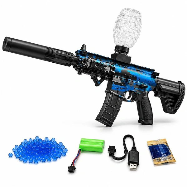 Electric Gel Blaster Gun for Kids & Teens, 7-8mm Crystal Water Beads Shooter, Automatic & Manual Modes, Rechargeable Battery, Long Range Toy Gun(Color as per Availability) (m416 Set)