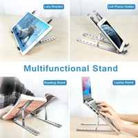Aluminum Laptop Stand, MacBook Stand, Portable Laptop Stand, Gaming Laptop Stand, Foldable Laptop Stand, Compatibility Upto 15.6-Inch Laptop, Tab, and Mobile (Silver)
