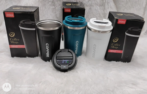 Temprature 510ml Stainless Steel Insulated Coffee Mug with Smart Temperature Display - Leak-Proof, Vacuum-Sealed Travel Mug