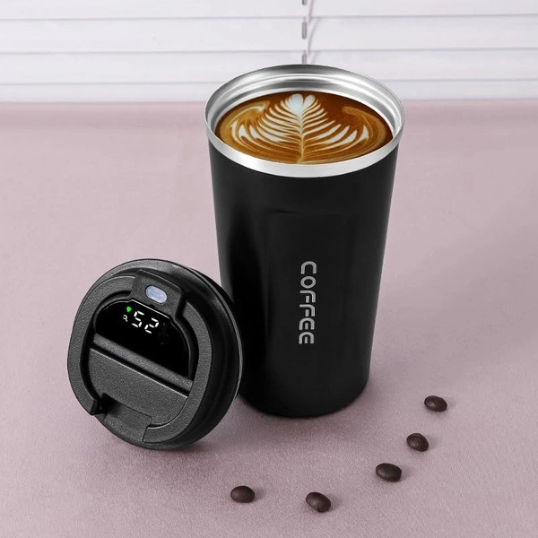 Temprature 510ml Stainless Steel Insulated Coffee Mug with Smart Temperature Display - Leak-Proof, Vacuum-Sealed Travel Mug