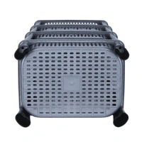 Multipurpose Plastic Storage Rack for Kitchen, Fruit Corner Storage Stand Basket, Countertop Kitchen Organizer Cart, Kitchen Trolley Rack (2 Layer, Silver)Rectangular