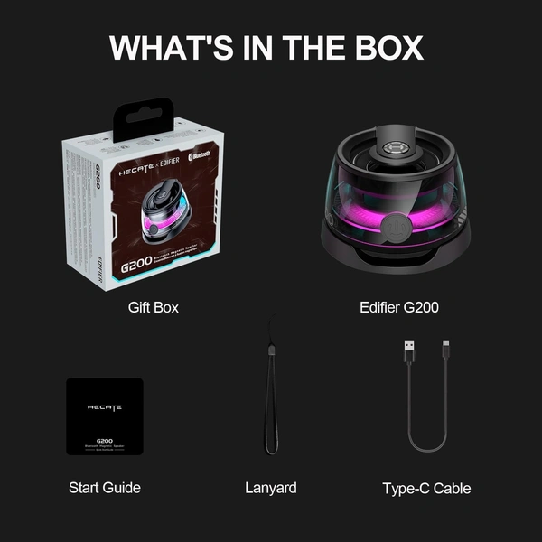 G200 Magnetic Phone Stand Bluetooth Speaker - Gift Ideas - Small Multifunctional Portable RGB Wireless Speaker with Strong Magnet for Home/Office/Travel/Fridge/Workbench/Car & Anything Metal