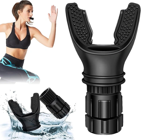 Portable Muscle Trainer, Breathing Trainer with Resistance Adjustable, Lung Trainer with Excellent Quality Silicone, Improve Breathing Capacity and Endurance,Lightweight,Easy to Clean
