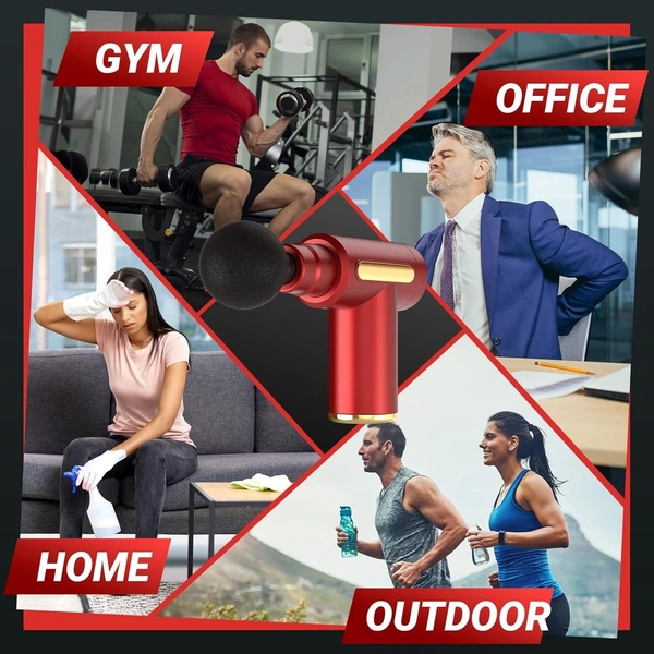 Massage Gun, Small Travel Massage Gun, Massage Gun Deep Tissue,Percussion Handheld Portable Muscle Massager Tool for Full Body Pain Relief, Ideal Gifts for Men, Women(Red)