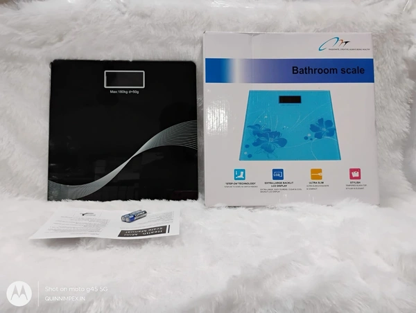 Flora Digital Weight Scale for body weight, LCD Panel, Electronic Weighing scale with thick tempered glass, High Precision Sensors accurate weight machine