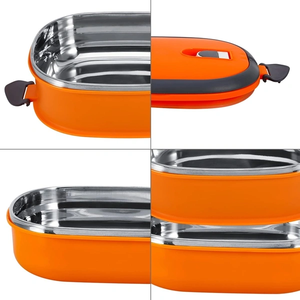 Stainless Steel Bento Box, Leakproof Lunch Box with Handle Insulated Food Storage Container for Work Travel