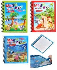 Pack Water Magic Coloring Books with Refillable Pens - No-Mess Water Reveal Activity Book Set for Kids - Reusable & Travel-Friendly