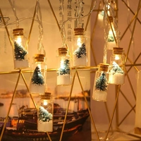 Battery Operated String Lights Mini Wishing Bottle Christmas Tree Snowflake Xmas Lights