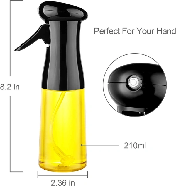 Olive Oil Sprayer for Cooking - 210ml Oil Dispenser Bottle Spray Mister - Portable Refillable Food Grade Oil Vinegar Spritzer Sprayer Bottles for Kitchen, Air Fryer, Salad, Baking, Grilling, Frying
