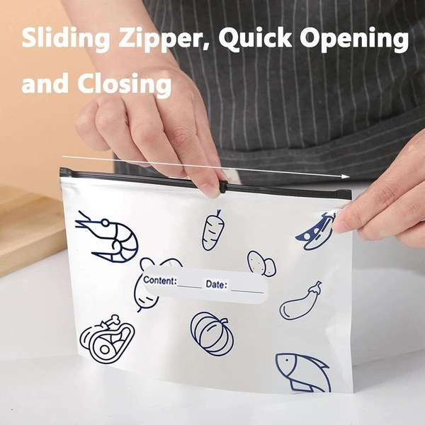 Pack of 10 Reusable Sealed Aluminum Foil Fresh-Keeping Bag,Frozen Meat for Long-Lasting Freshness, Suitable for Kitchen Vegetable, Fruit, Sandwich Refrigerated Bags