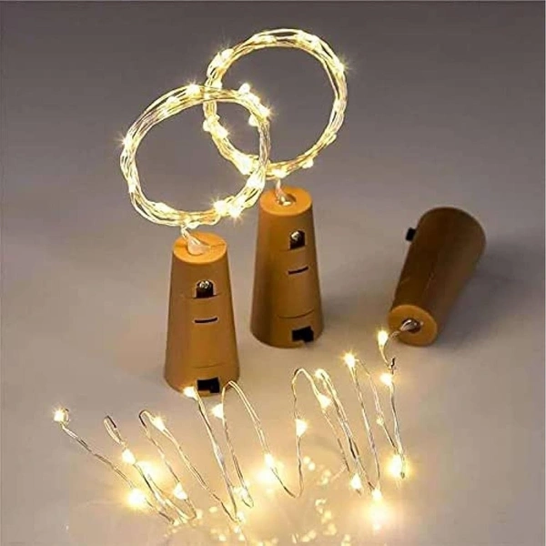  Wine Bottle Cork Lights – 20 LEDs Copper Wire String Lights | Battery Operated Fairy Lights for Bottle, DIY, Home, Party, Wedding, Diwali Decoration
