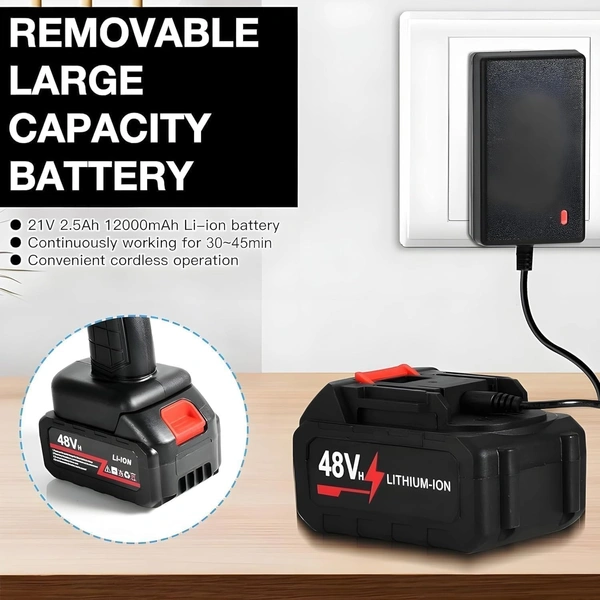 Double Battery Rechargeable Electric Water Spray Gun with Adjustable Nozzle,48V Cordless High-Pressure Washer Powerful Handheld Washer for Car, Bike & Home Cleaning