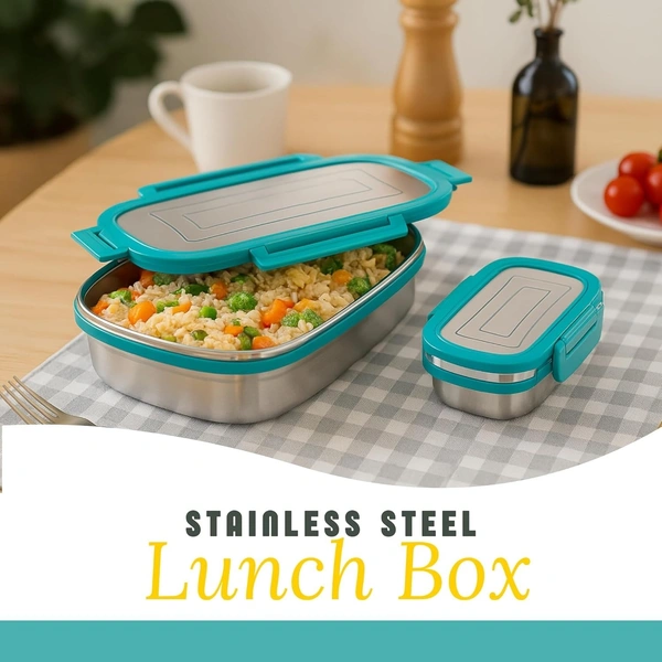 Stainless Steel Lunch Box | Tiffin Box for School & Work | Airtight Leak-Proof Lunch Box for Office | 1000 ml (Sea Green)