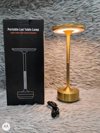 Metal Rechargeable Cordless Led Table Lamps Touch Sensor Light, 3-Levels Portable Dimming Wireless Battery Operated Lamp,Nightstand Lamp/Night Light/Restaurant Table/Outdoor/Coffee/Bar(Gold)
