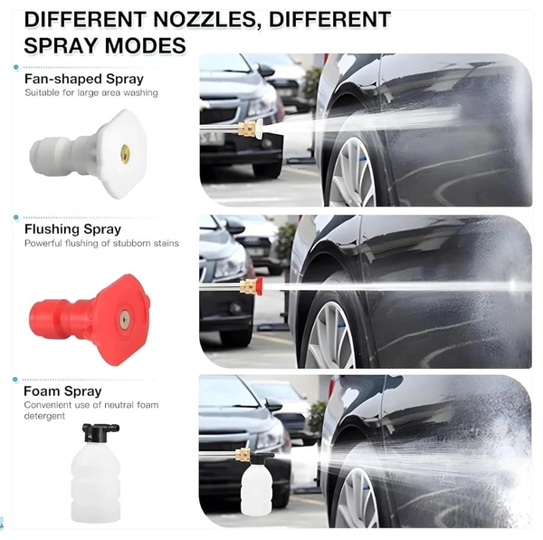 Double Battery Rechargeable Electric Water Spray Gun with Adjustable Nozzle,48V Cordless High-Pressure Washer Powerful Handheld Washer for Car, Bike & Home Cleaning