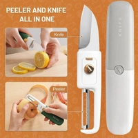 Knife Kitchen Knife Peeler Portable Knife for Fruit 2 in 1 Knife and Peeler for Kitchen Travel Knife with case Stainless Steel Bled