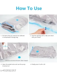 5 Pack Vacuum Bags for Travel with Hand Pump,Airtight,Reusable Space Saver Compression Bags for Packing,Sealer Bags with Ziplock for Blanket (2 Small,2 Medium,1 Large)