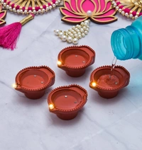 Water Diyas / LED Sensor Light Deepaks / Flameless & Smokeless Tea Light Candles for Karthika & Mandir Decoration
