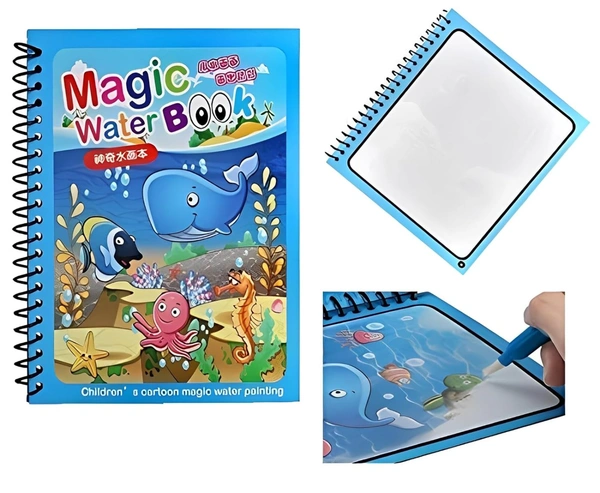 Pack Water Magic Coloring Books with Refillable Pens - No-Mess Water Reveal Activity Book Set for Kids - Reusable & Travel-Friendly
