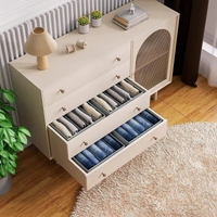 BAGS Clothes Drawer Organizer For Jeans,Wardrobe Clothes Organizer For Folded Clothes,Clothes Storage Organizer For Jeans,Sweater,Dresses,T-Shirts - GREY