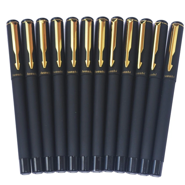 luoshi Golden Trim and Matte Black Roller Smooth Gel Pen 0.7 mm 