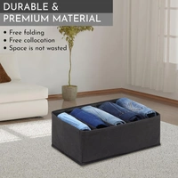 BAGS Clothes Drawer Organizer For Jeans,Wardrobe Clothes Organizer For Folded Clothes,Clothes Storage Organizer For Jeans,Sweater,Dresses,T-Shirts - BLACK