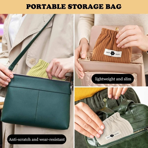Mini Elastic Storage Bag Handbags for Women Mini Makeup Bag Corduroy Storage Bag Envelope Cosmetics Storage Self Closing Makeup Pouch, Pocket Cosmetic Bag. (Pack of 1)