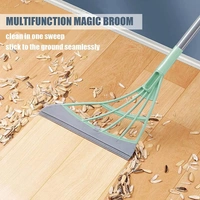 Multifunction Scraping Magic Broom Wipe Easy Squeeze Silicone Mop Indoor Kitchen Window Well Carpet Floor Bathroom Cleaning Sweeper Pet Dog Hair Angle Soft Broom Tools Outdoor Garage Push Broom