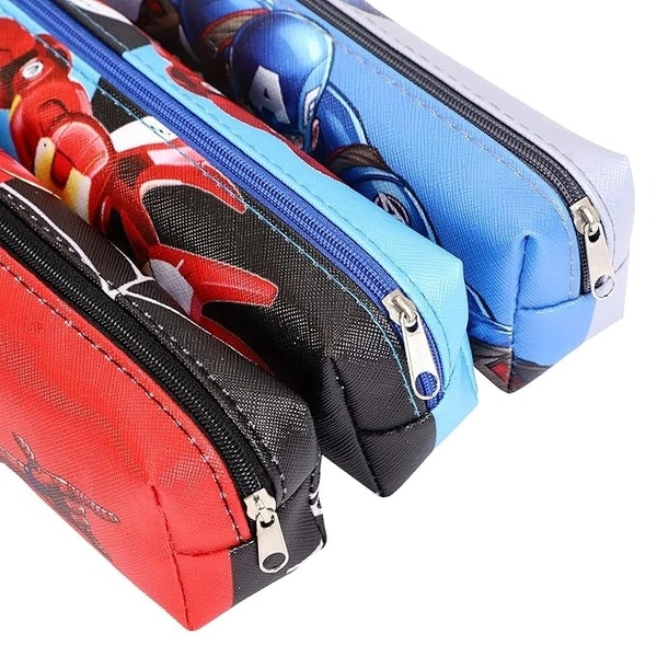 Superhero Action Man Spider Cartoon Printed School Supplies Pencil Case, Multipurpose Pen Pouch