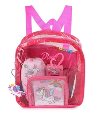  Clear Bag Stationery Kit | Combination of 12 Stationery Items | Travel Friendly Back Pack Bag | Ideal for Kids Gifting