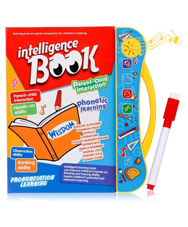 Intelligence Sound Book for Kids – Learn ABC, Words, Numbers, Shapes, Animals & Vehicles – Fun Educational Toy for Toddlers & Preschoolers 