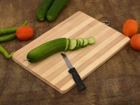Bamboo Cutting Board, Chopping Board Knife Friendly with Hanging Ring - M-22cmX32cm