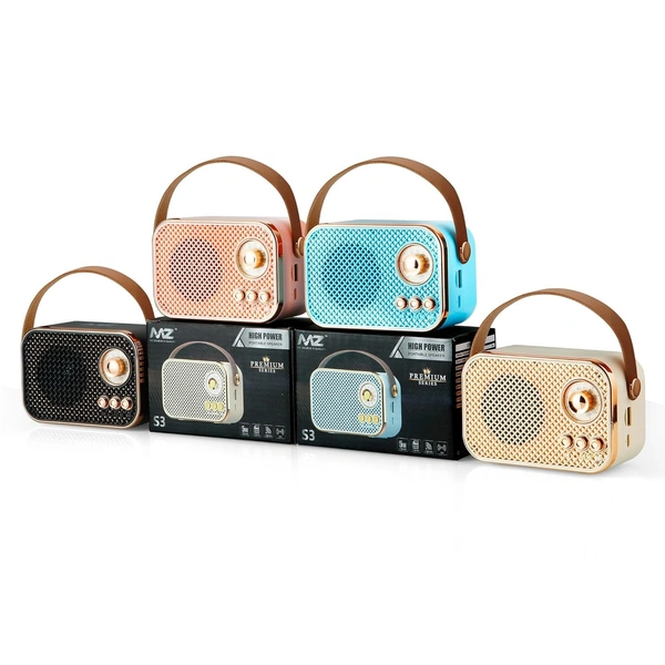 MZ S3 (Portable Bluetooth Speaker) Dynamic Thunder Sound with High Bass, 5W Power with 1200mAh Battery