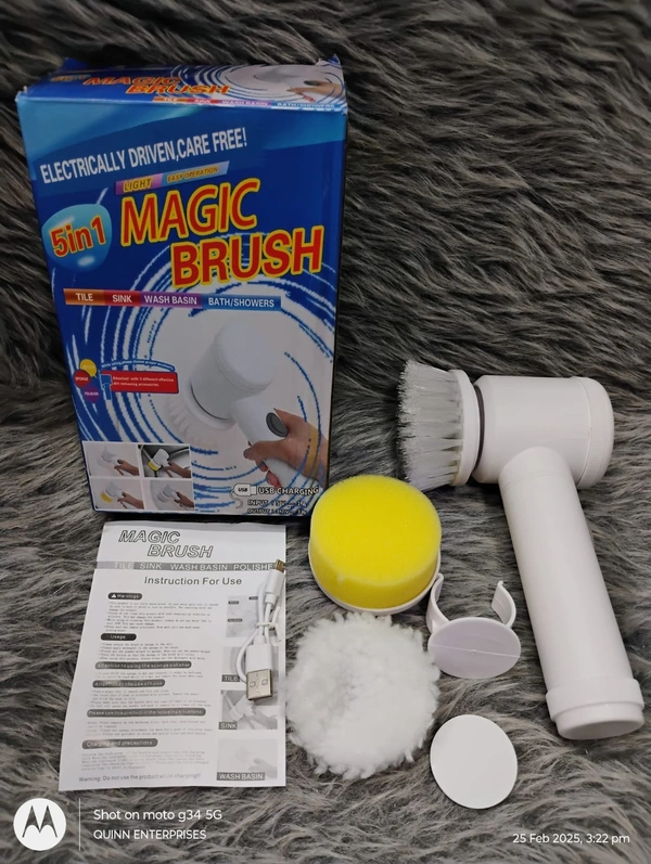 5 in 1 Magic Brush, Electric Spin Scrubber, Handheld Wireless Electric Cleaning Brush Kitchen Dishwashing Brush Bathroom Sink Tile Electric Brush Pot Artifact, Cleaning Supplies, Household