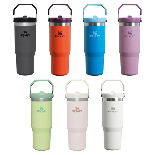 OG Stanley IceFlow Flip Straw Water Bottle With Straw 0.89L - Keeps Cold for 12+ Hours - Leakproof - Stainless Steel Water Bottle - BPA Free Travel Mug - Easy to Carry - Dishwasher Safe