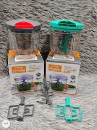 Plastic 2 in 1 Vegetable Fruit Nut Onion Handy Chopper, Meat Grinder Mixer Food Processor Slicer Shredder Salad Maker Tools (900ml, XL, Multicolour)